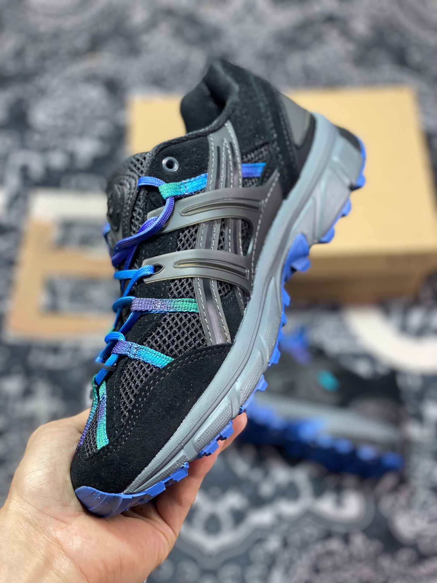 APC x ASICS GEL-Sonoma 15-50 Series Mountain Style Outdoor Low-top Casual Sports Running Shoes ”Black and Blue Gradient” 1203A226-001