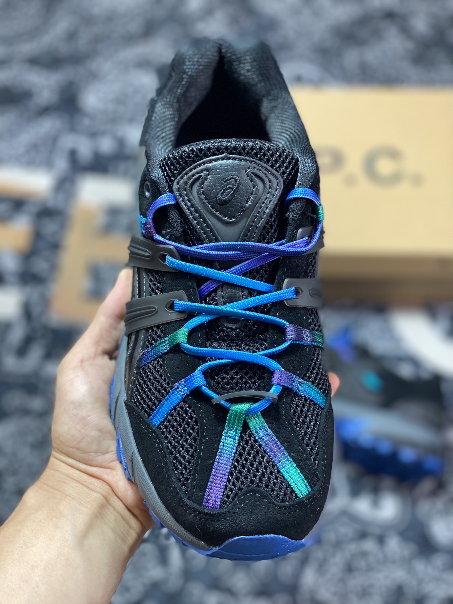 APC x ASICS GEL-Sonoma 15-50 Series Mountain Style Outdoor Low-top Casual Sports Running Shoes ”Black and Blue Gradient” 1203A226-001