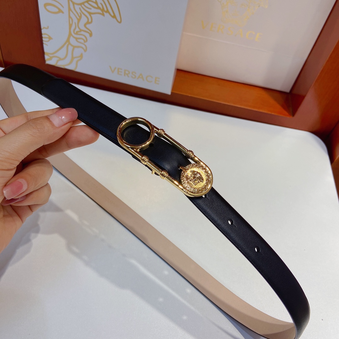 VersaCE 2.0 cm Thin Belts: Double-Sided Import with Original Leather and Stereo Cuts - 图片 3