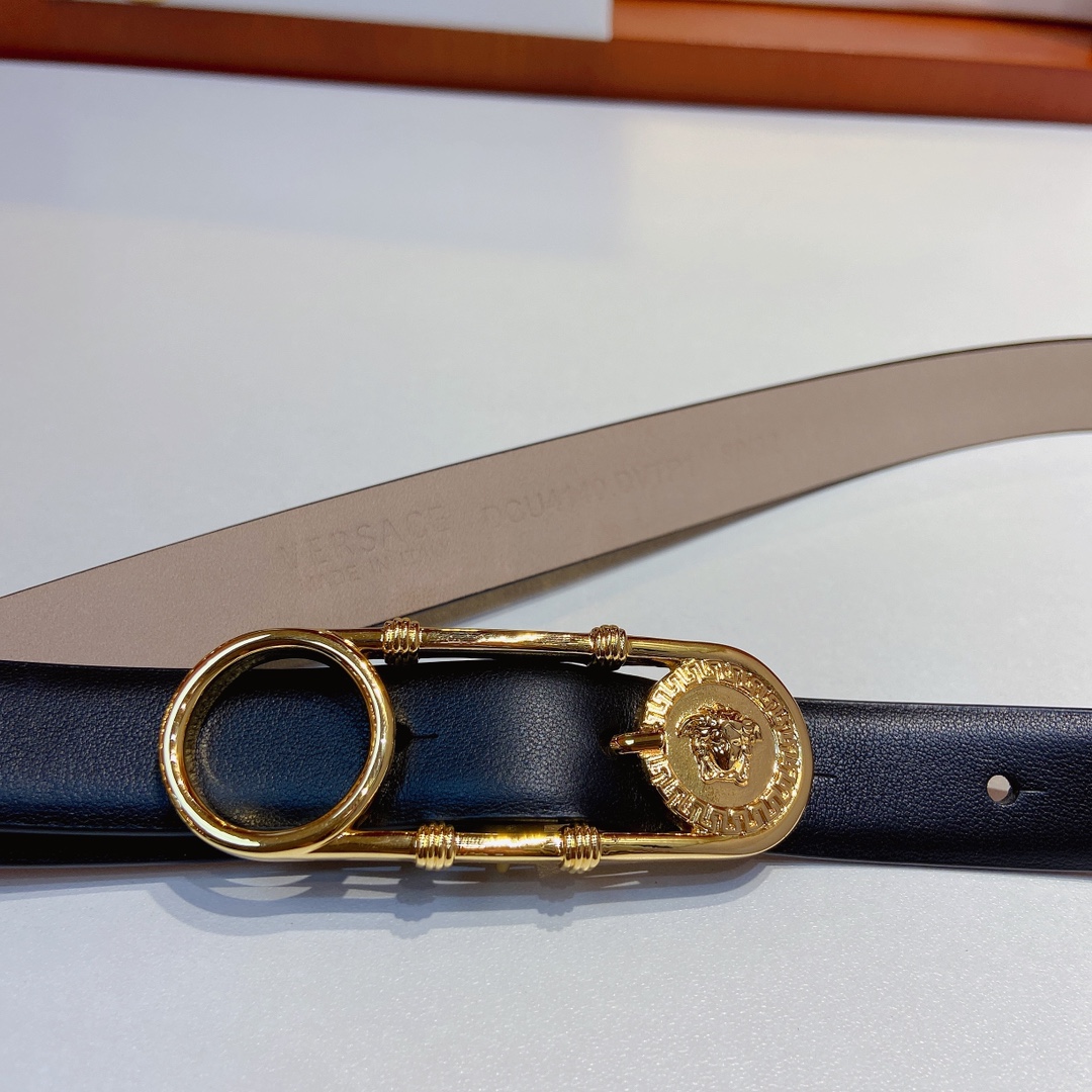 VersaCE 2.0 cm Thin Belts: Double-Sided Import with Original Leather and Stereo Cuts - 图片 4