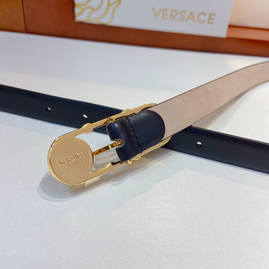 VersaCE 2.0 cm Thin Belts: Double-Sided Import with Original Leather and Stereo Cuts - 图片 8