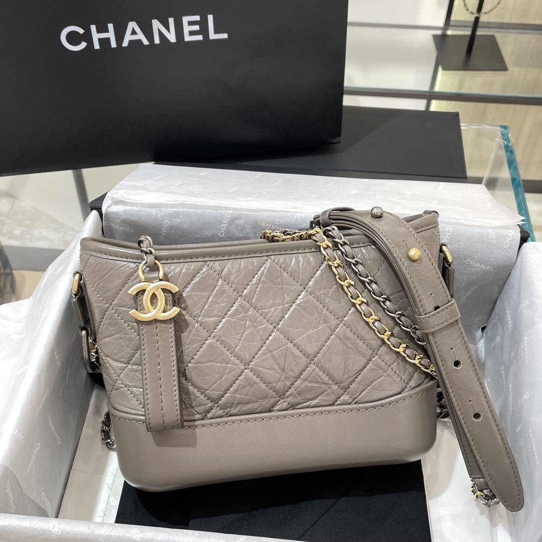 Chanel Crossbody & Shoulder Bags Grey Calfskin Cowhide