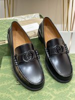 Gucci Shoes Loafers Replica For Cheap
 Green Openwork Cowhide Genuine Leather Silk Spring/Fall Collection