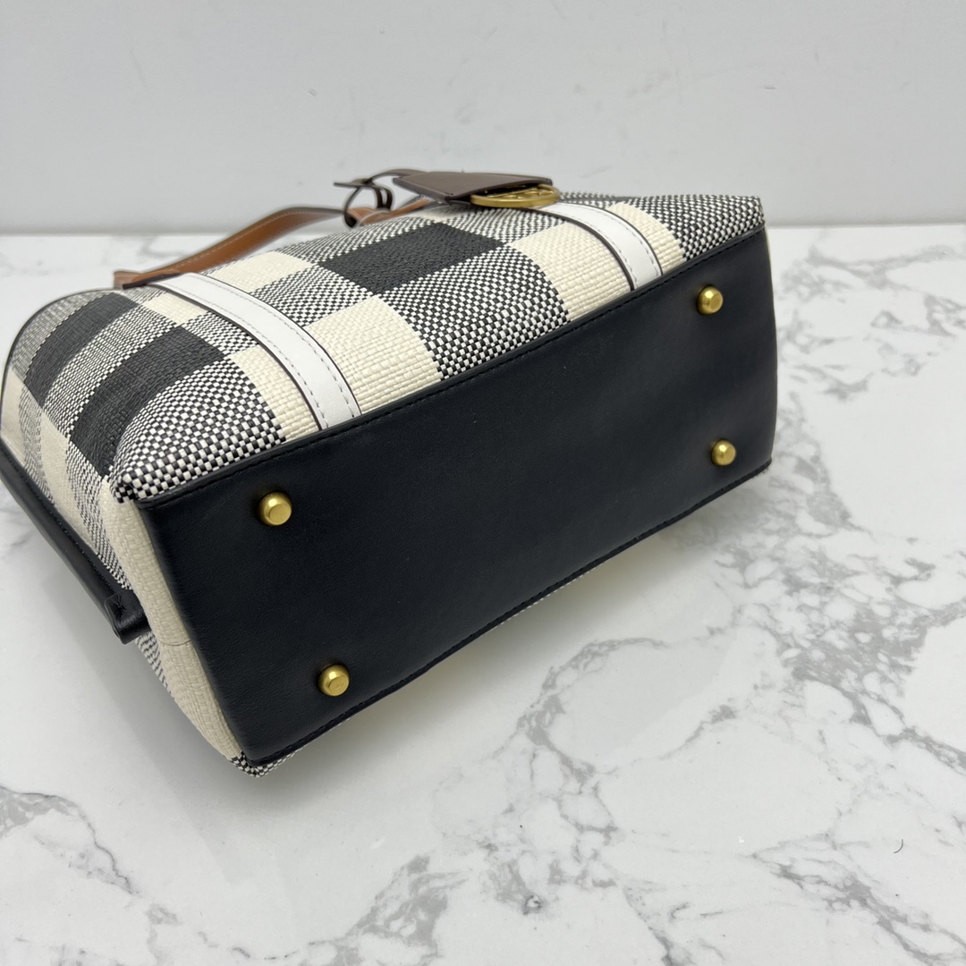 Tory Burch ～toryburch 81929 新款 小号格纹三重隔层托特包 以别出心裁的格纹织物制成