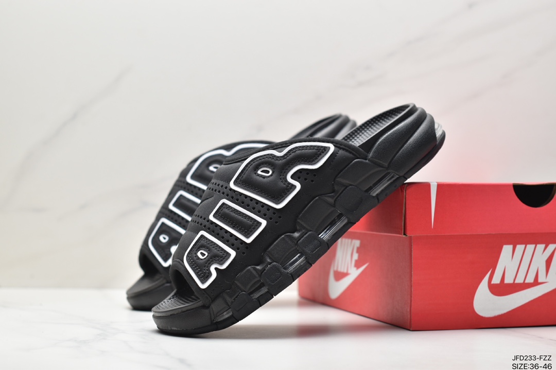 170 NIKE AIR MORE Uptempo Slide皮蓬拖鞋 FB7818-100