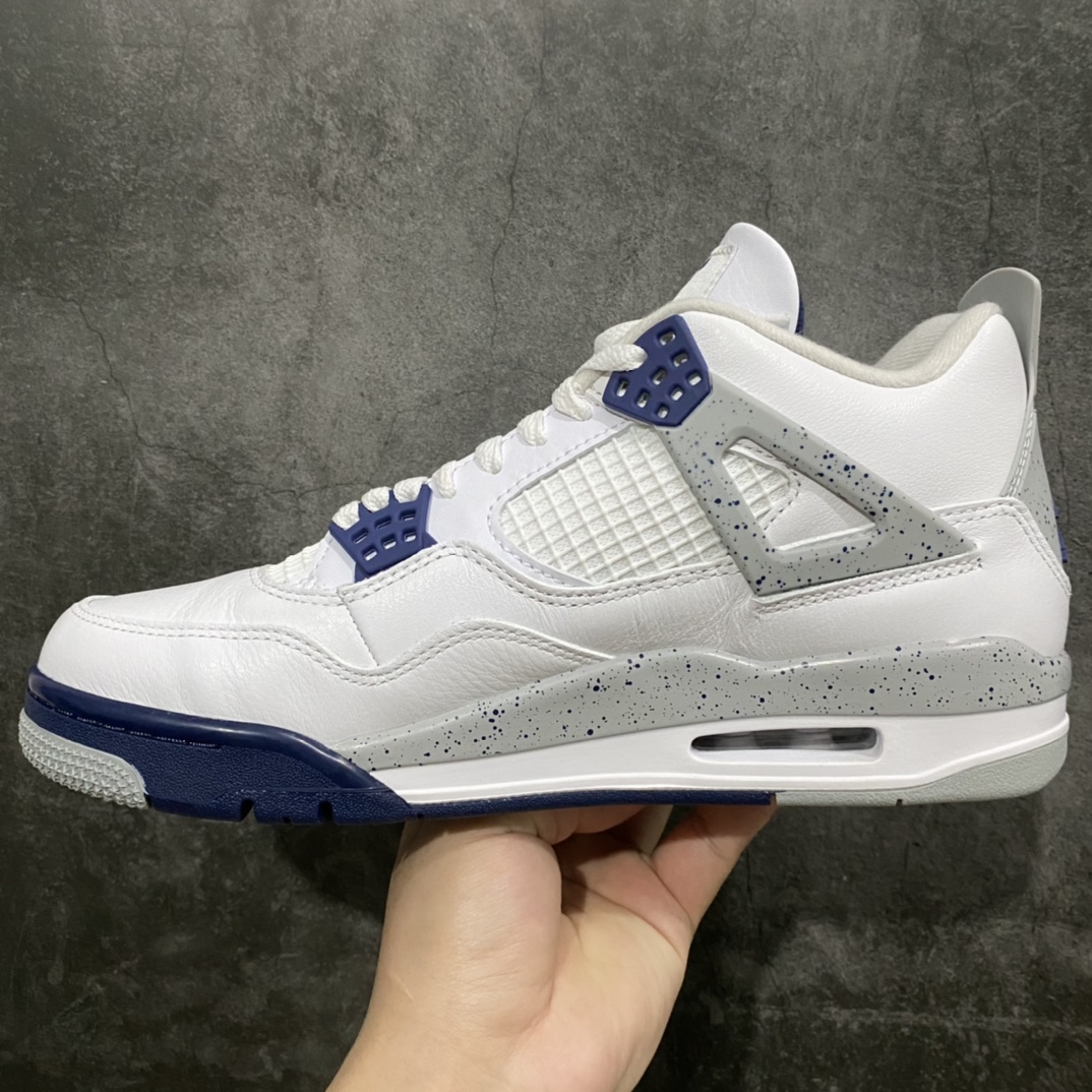 图片[2]-【LJR版】Air Jordan AJ4 Retro 午夜蓝 DH6927-140圈内公认最强四代 全套原纸板楦头开发 原厂皮料 完美版型 一比一鞋头弧度高度鞋身弧度 数据细节工艺流程均保持原鞋一致 原厂TPU网格鞋带扣 正确内里网布 菱角分明不变形无多余毛边 柔软性质感一致于原鞋 市场唯一原厂鞋扣模具 背面可见隐藏注塑口 原厂织唛标 原厂飞人电绣工艺 尾指中部跳三针 独家绑鞋带手法 印刷中底布 四线拉帮 米色美纹纸贴合固定 进口港宝加持 后跟自然饱满 全鞋荧光划线卡点 追求极致完美 每一双都是工艺品 多重QC质检 超越公司货的品控标准 实实在在的免检产品 尺码：40.5 41 42 42.5 43 44 44.5 45 46 47.5-莆田鞋批发中心