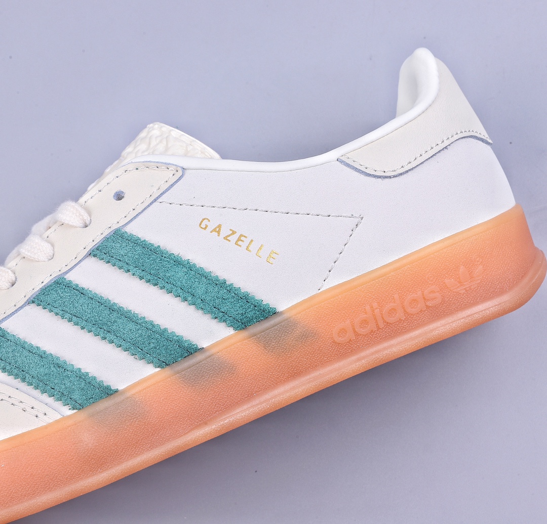 Adidas Gazelle Indoor retro green shipping men's and women's white and green retro lightweight non-slip low-cut sneakers ID2567