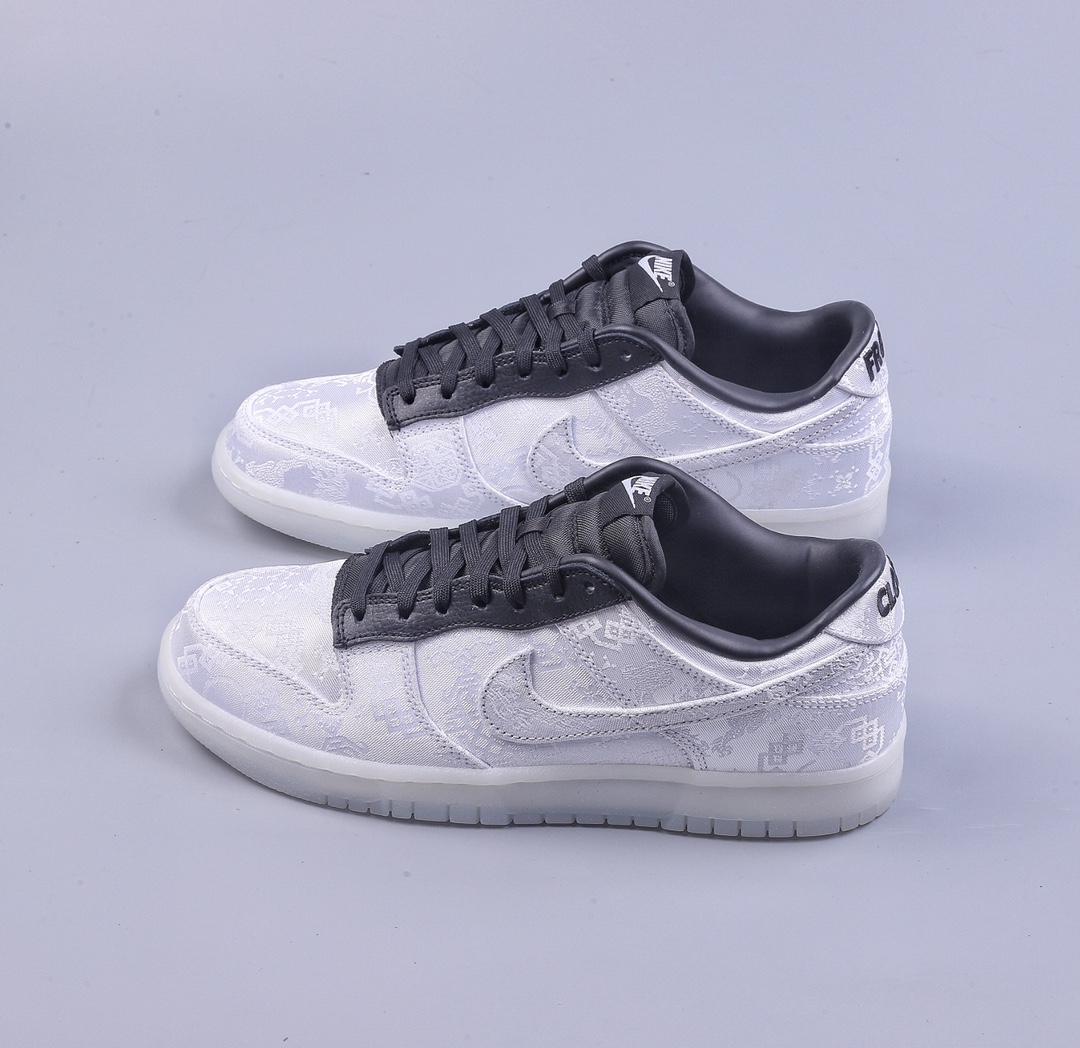 G Fragment Design x CLOT x Nike Dunk Low Lightning White Silk FN0315-110