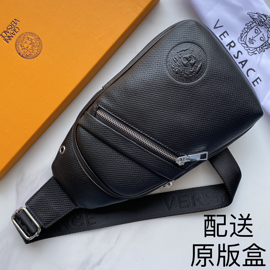 ，【配送原版盒】[玫瑰]专柜爆款，范思哲男士胸包［强][强] 最新款🎒，👋帅到没朋友[玫瑰][玫瑰]采用