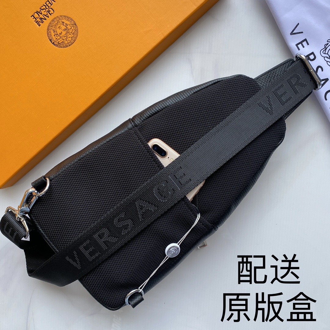 ，【配送原版盒】[玫瑰]专柜爆款，范思哲男士胸包［强][强] 最新款🎒，👋帅到没朋友[玫瑰][玫瑰]采用