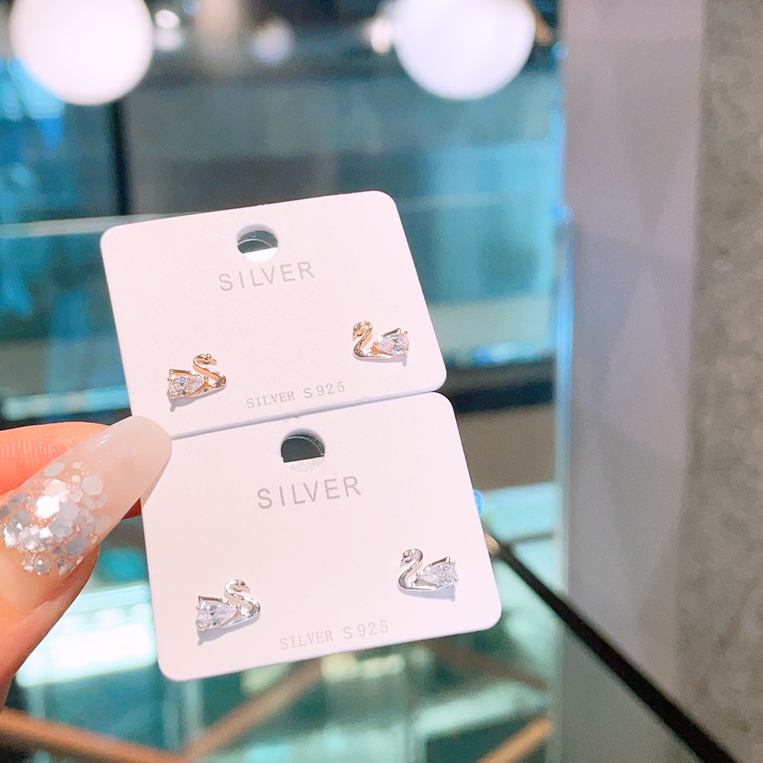 Solid Silver Earrings Lively Proposal Silver