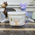 Louis Vuitton LV Bumbag Belt Bags & Fanny Packs Handbags Crossbody & Shoulder Bags White Empreinte​ Summer Collection Chains M82347