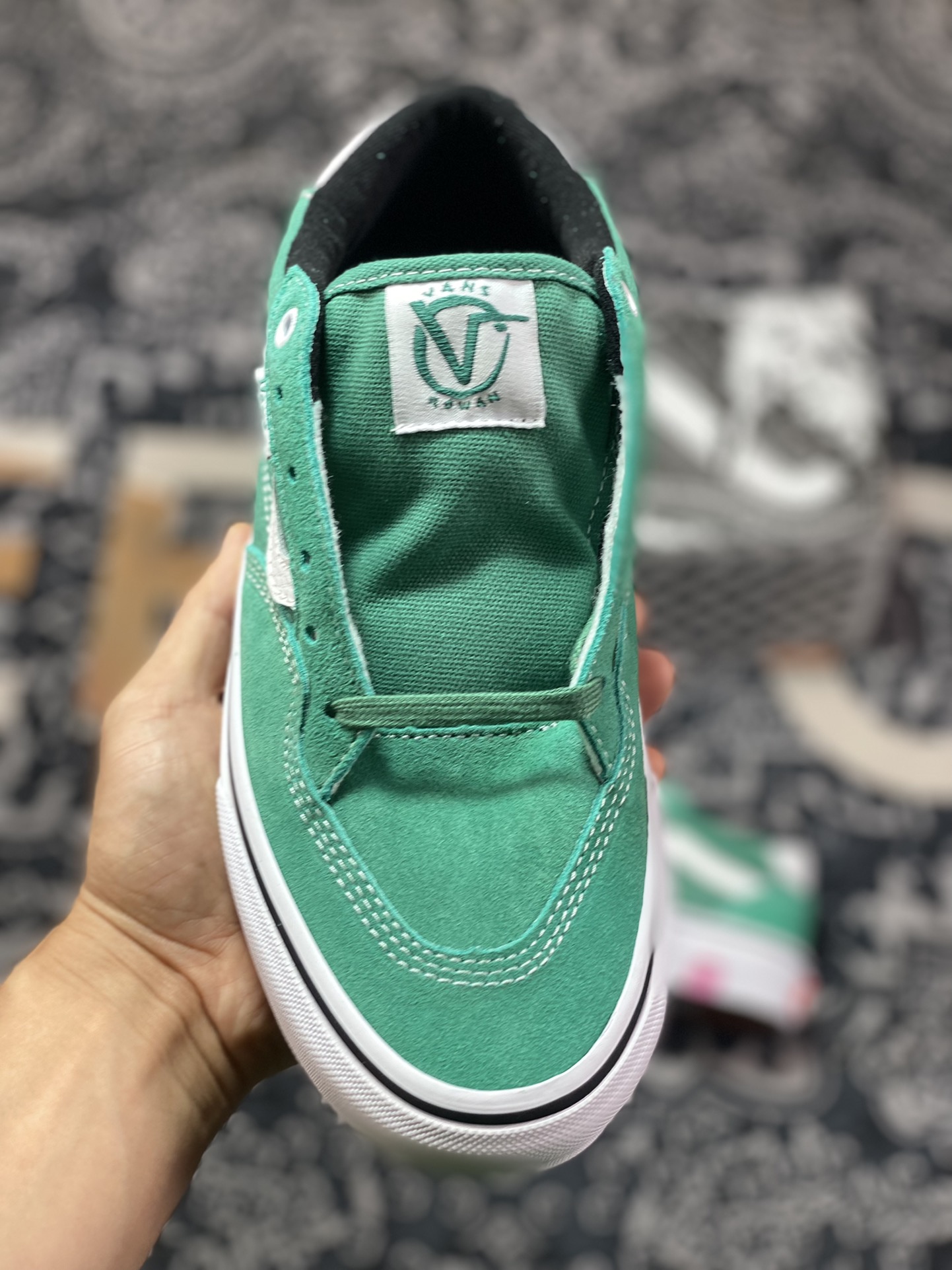 Vans Skate Rowan Pro green classic versatile lightweight comfortable professional skateboard shoes VN0A4TZC2LH