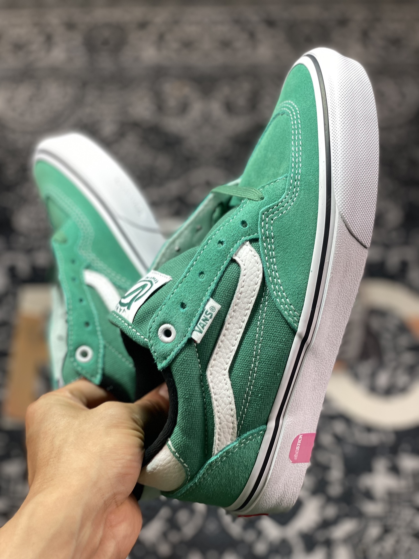 Vans Skate Rowan Pro green classic versatile lightweight comfortable professional skateboard shoes VN0A4TZC2LH