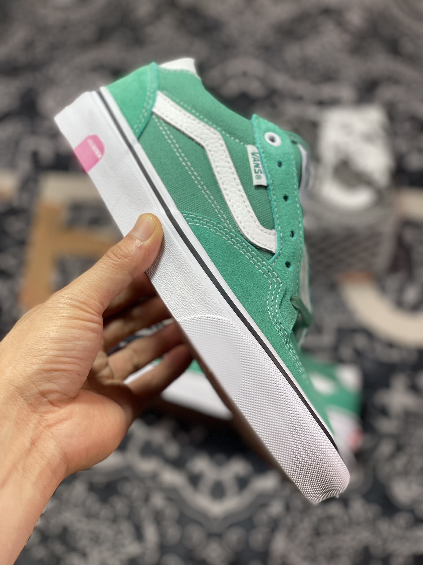 Vans Skate Rowan Pro green classic versatile lightweight comfortable professional skateboard shoes VN0A4TZC2LH