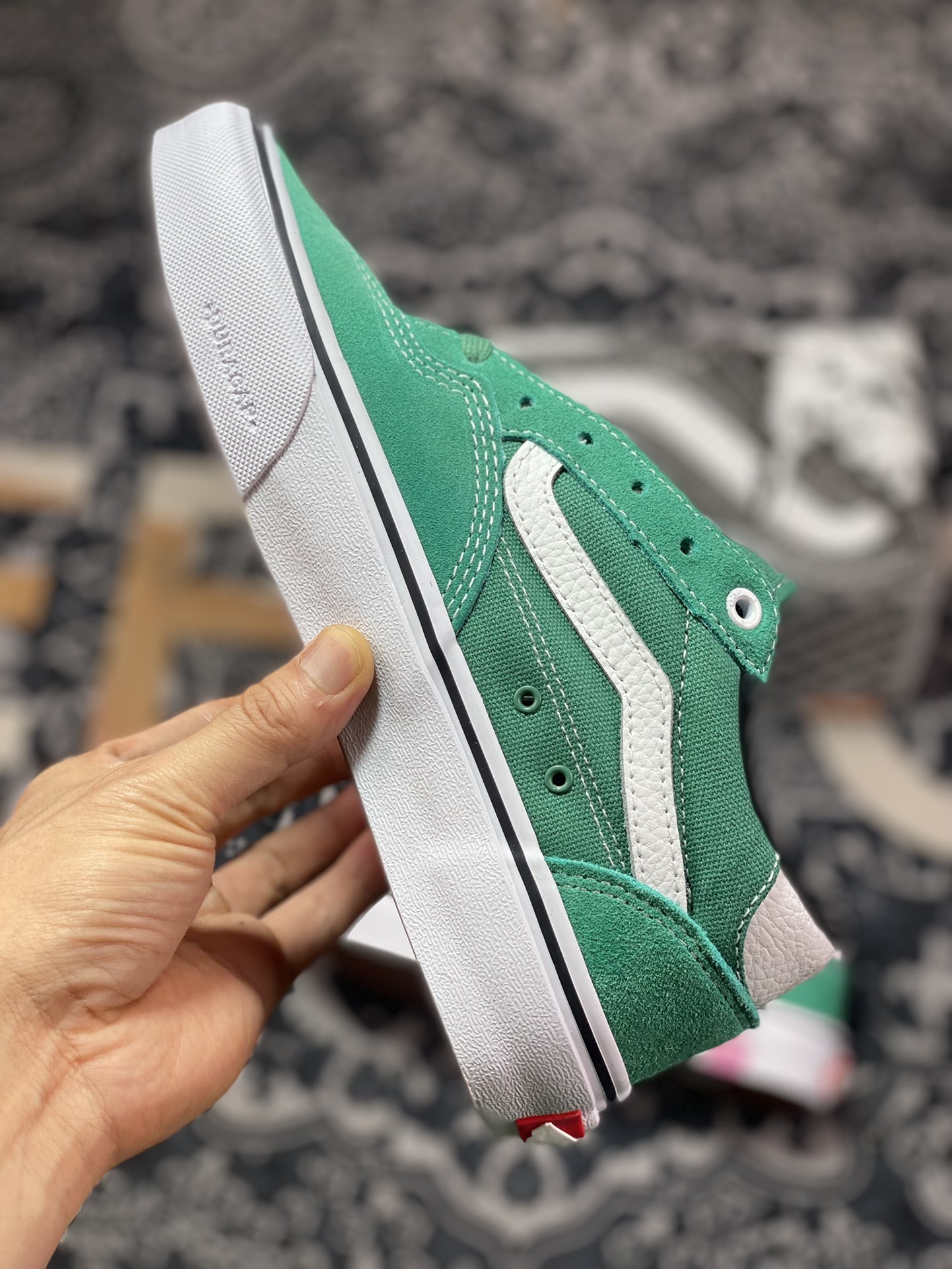 Vans Skate Rowan Pro green classic versatile lightweight comfortable professional skateboard shoes VN0A4TZC2LH