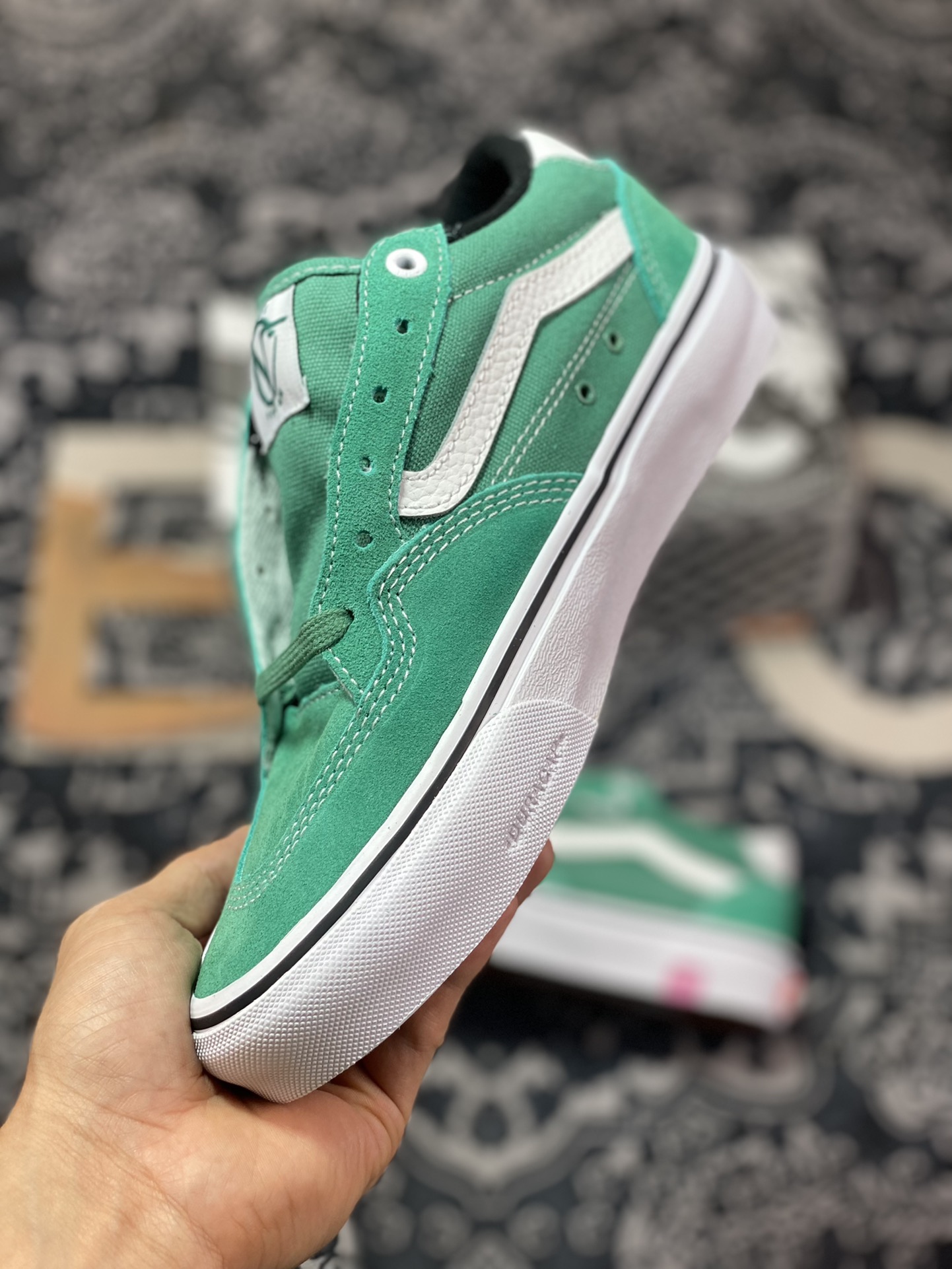 Vans Skate Rowan Pro green classic versatile lightweight comfortable professional skateboard shoes VN0A4TZC2LH