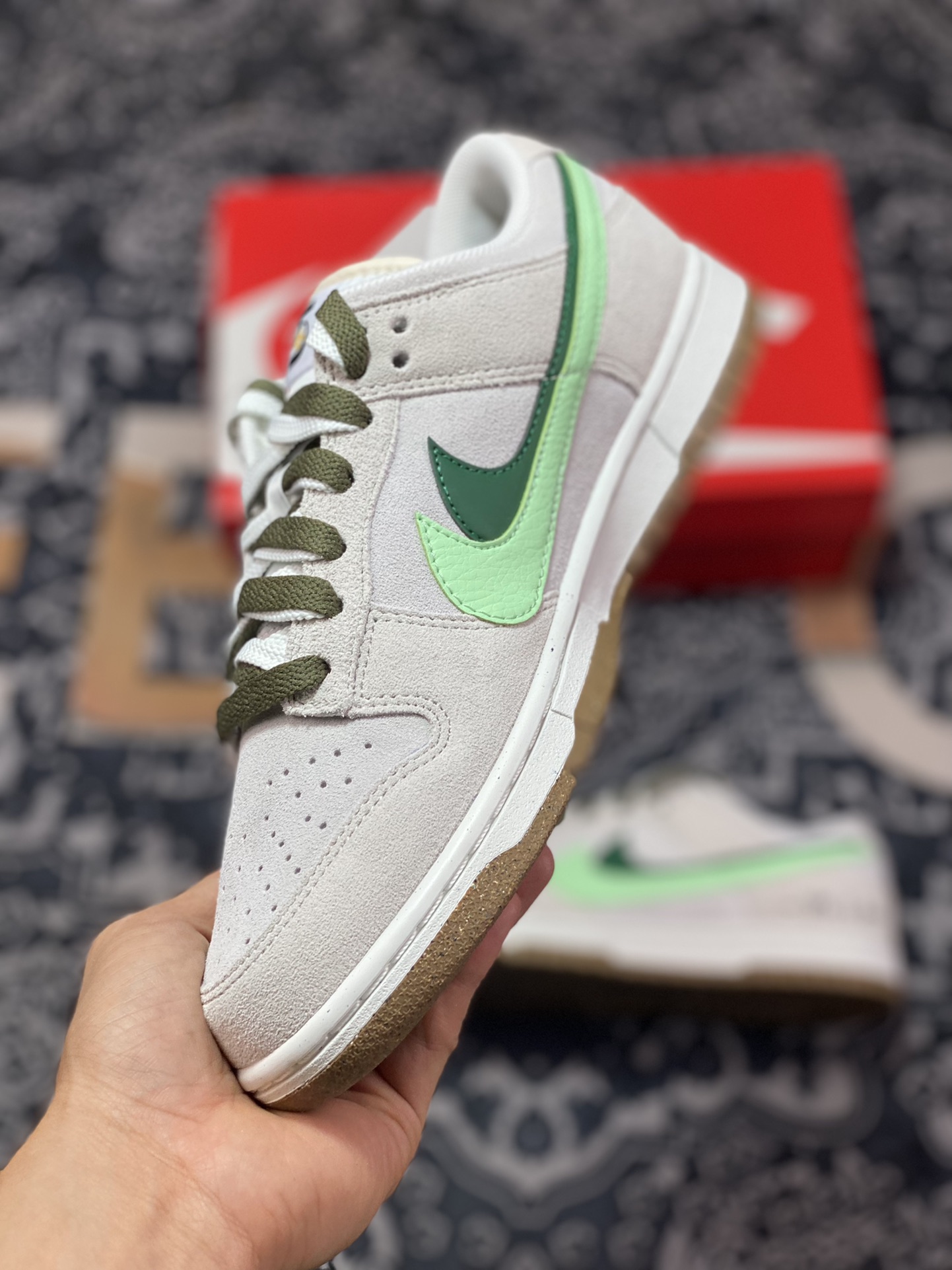 220 Nike SB Dunk Low SE”85 Double Swoosh/Grey/Green/Mint”扣篮系板鞋“浅灰绿薄荷绿双钩”DO9457-141