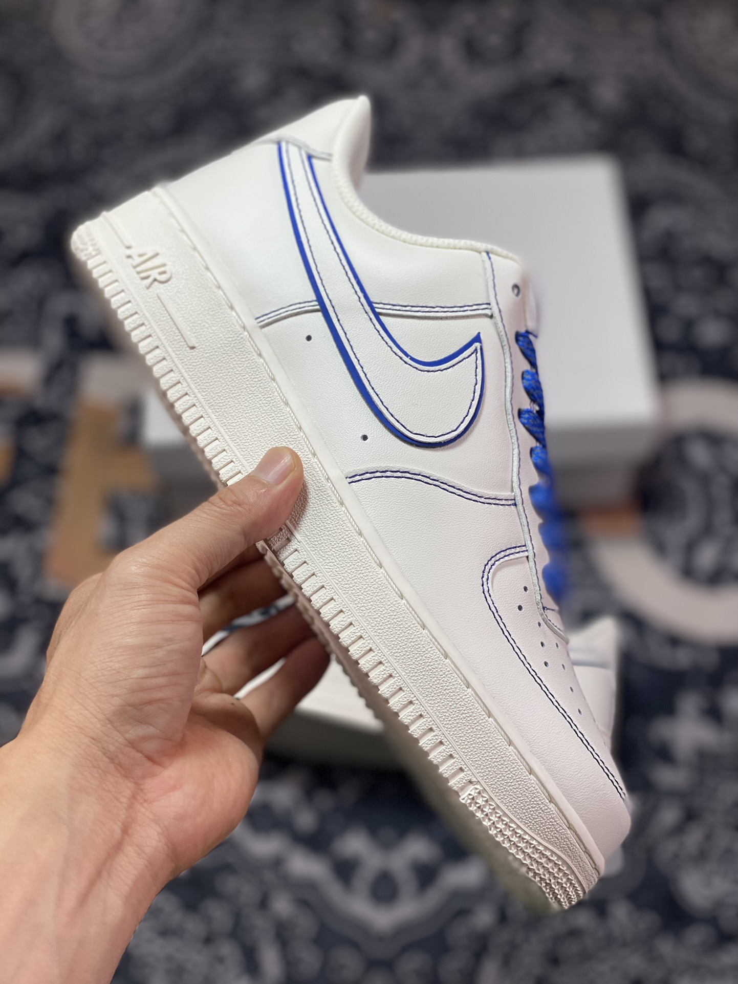 220 Nike Air Force 1'07 Low”Milk White/Blue”空军一号板鞋“皮革米白宝蓝车线”315122-404