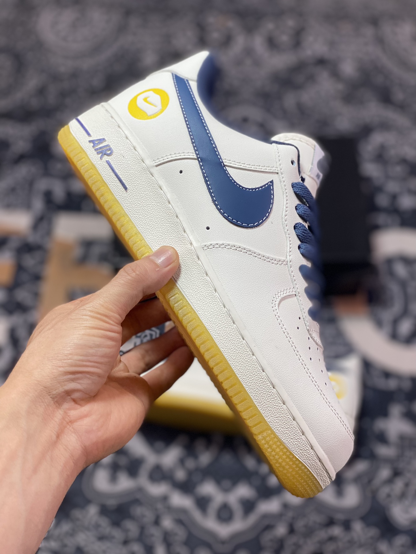 200 Nike Air Force 1'07 Low”Milky White/Navy/Yellow”空军一号板鞋“皮革米白海军蓝黄”XC2351-033