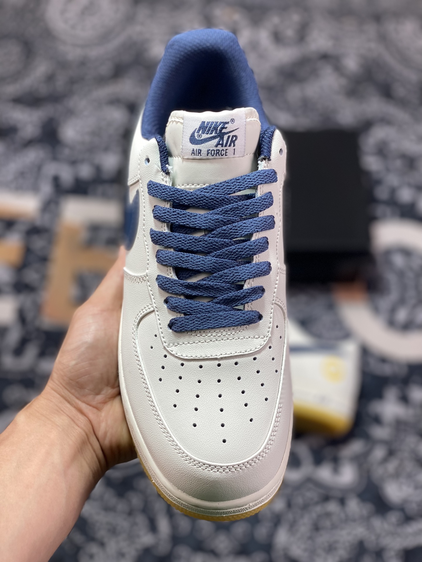 200 Nike Air Force 1'07 Low”Milky White/Navy/Yellow”空军一号板鞋“皮革米白海军蓝黄”XC2351-033