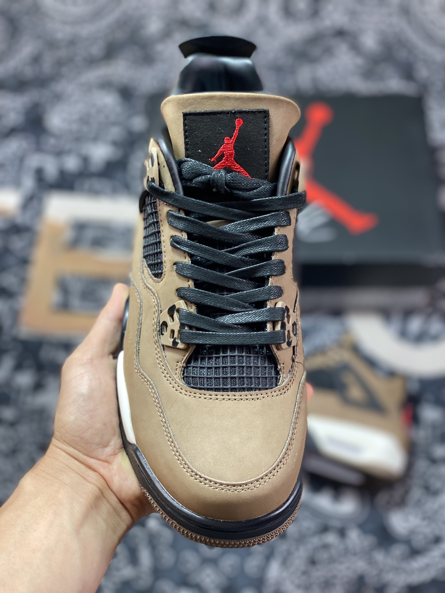 320 外贸工厂独立定单 Air Jordan 4 联名 TS棕摩卡 AJ4-882335