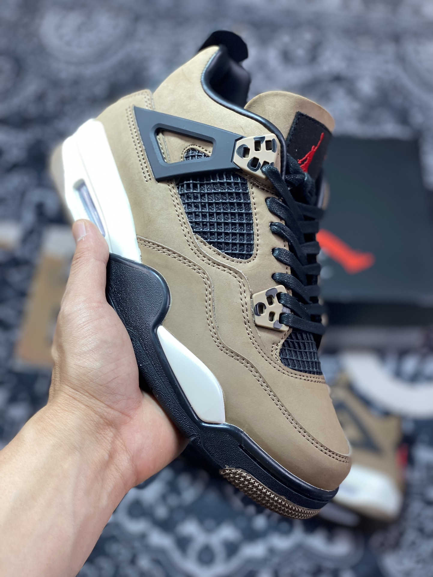 320 外贸工厂独立定单 Air Jordan 4 联名 TS棕摩卡 AJ4-882335