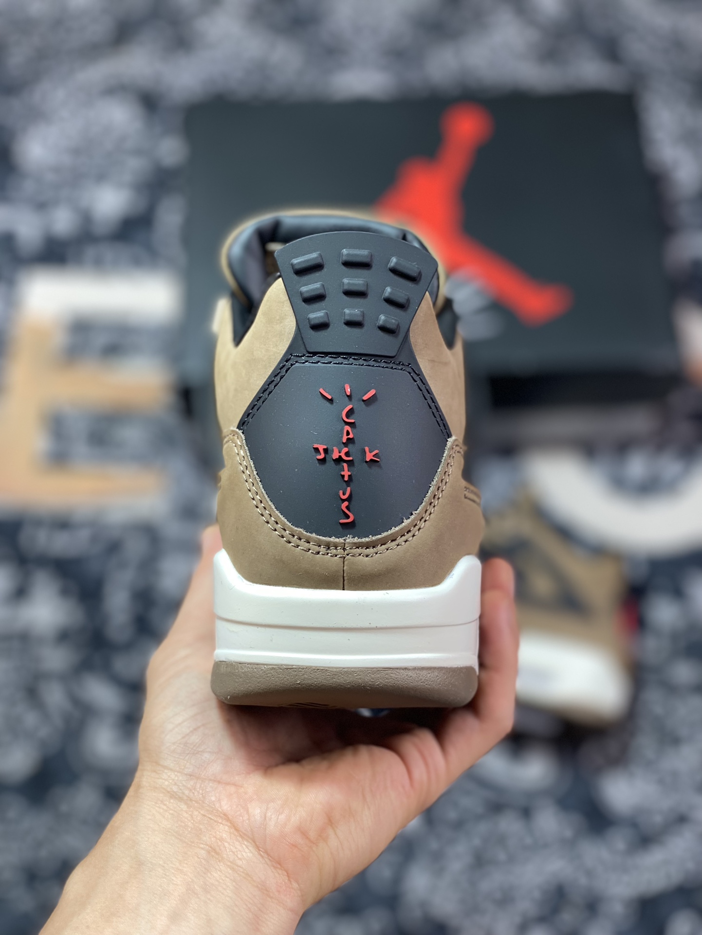320 外贸工厂独立定单 Air Jordan 4 联名 TS棕摩卡 AJ4-882335