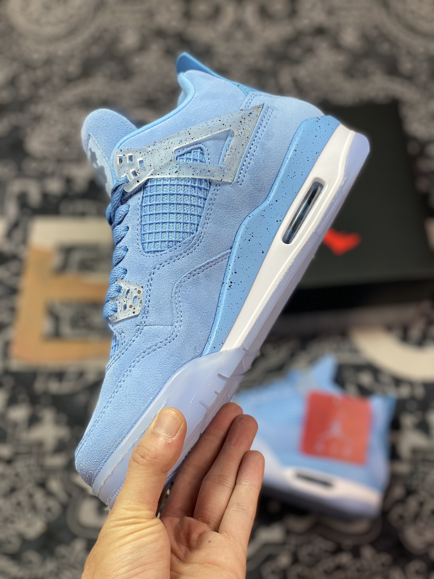 320 外贸工厂独立定单 Air Jordan 4 联名UNC大学蓝