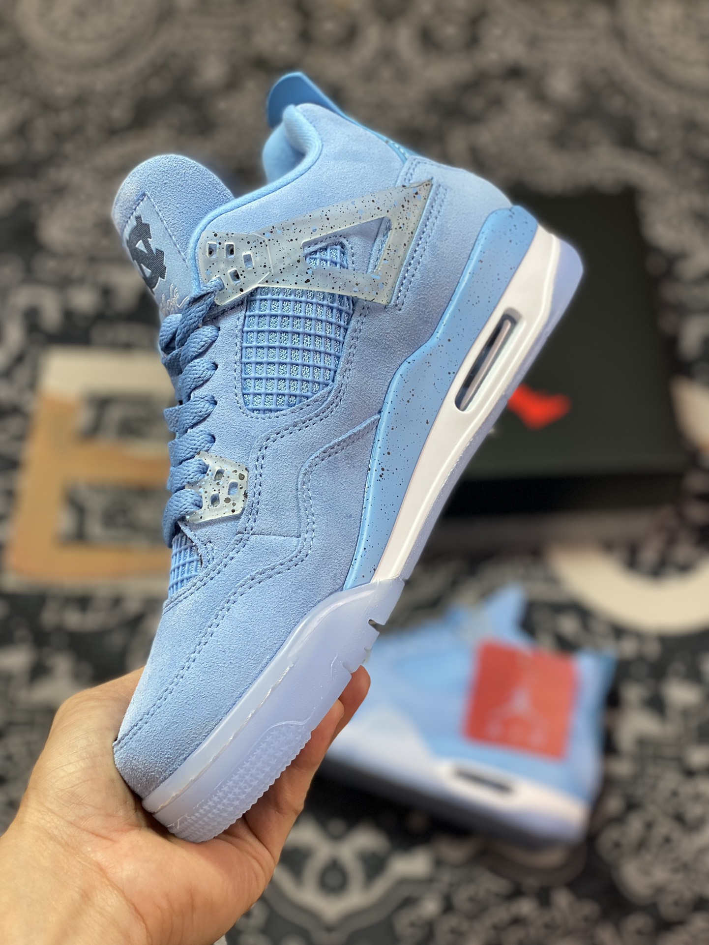 320 外贸工厂独立定单 Air Jordan 4 联名UNC大学蓝