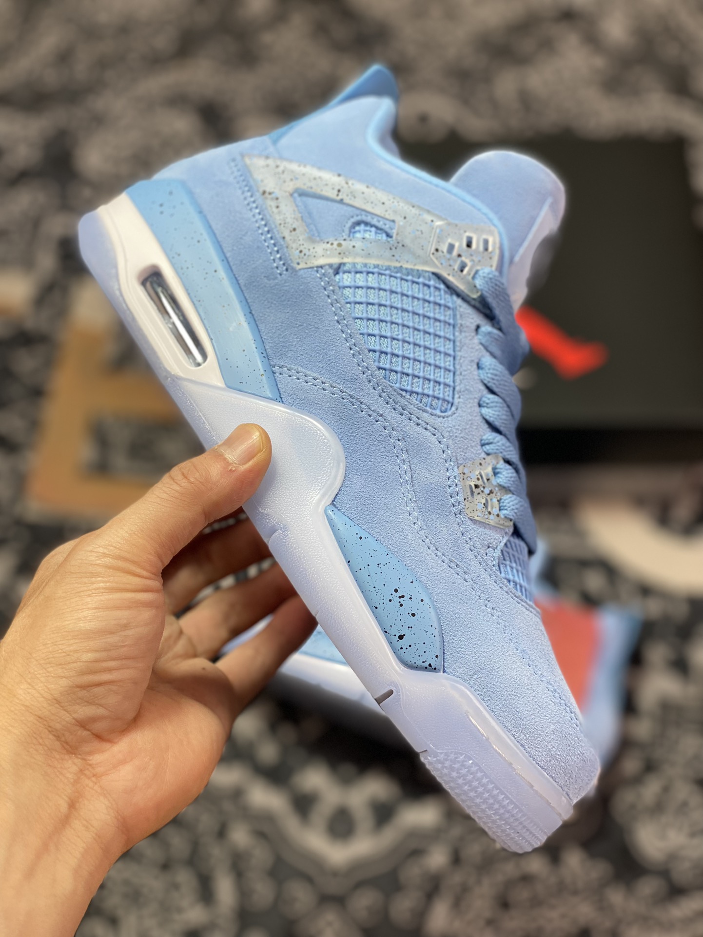 320 外贸工厂独立定单 Air Jordan 4 联名UNC大学蓝