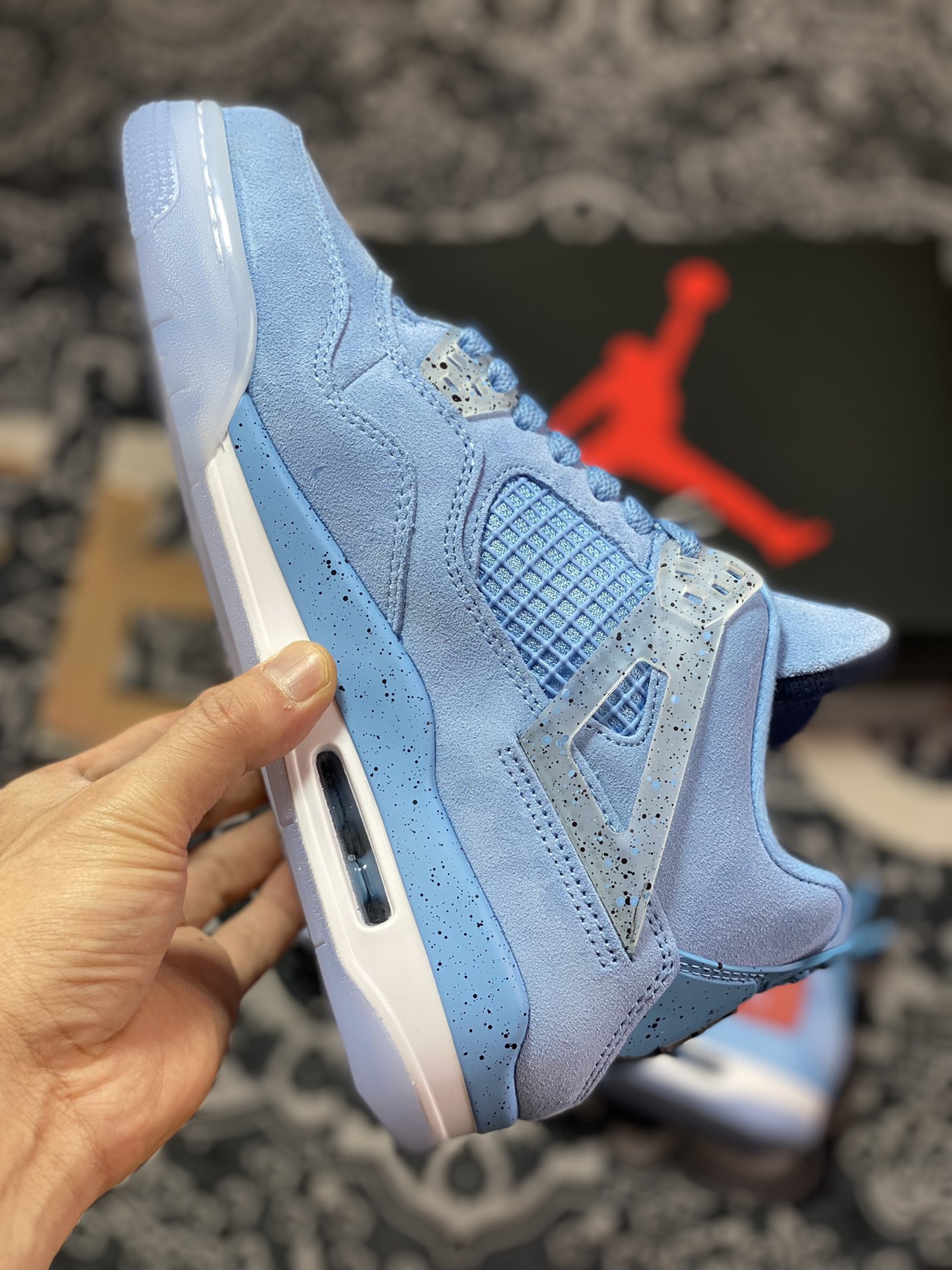 320 外贸工厂独立定单 Air Jordan 4 联名UNC大学蓝