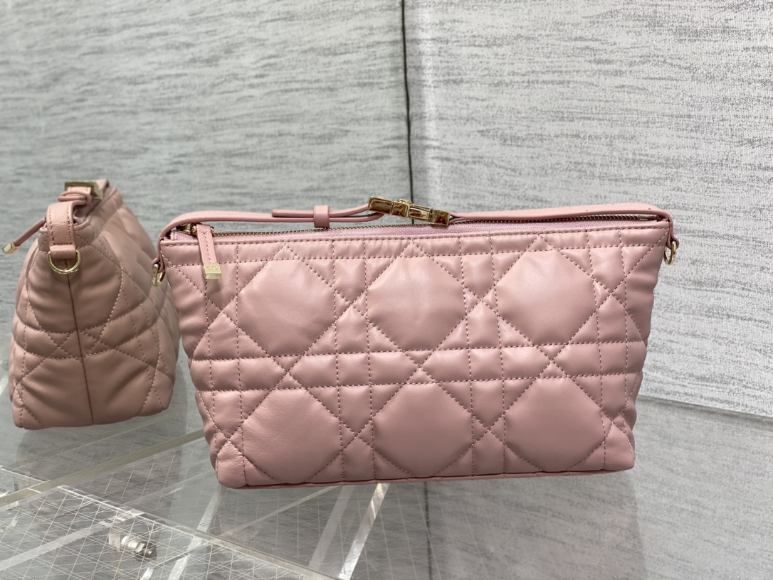 Dior Nomad Handbag Lunch Box Bag Calfskin Cannage Metal Buckle