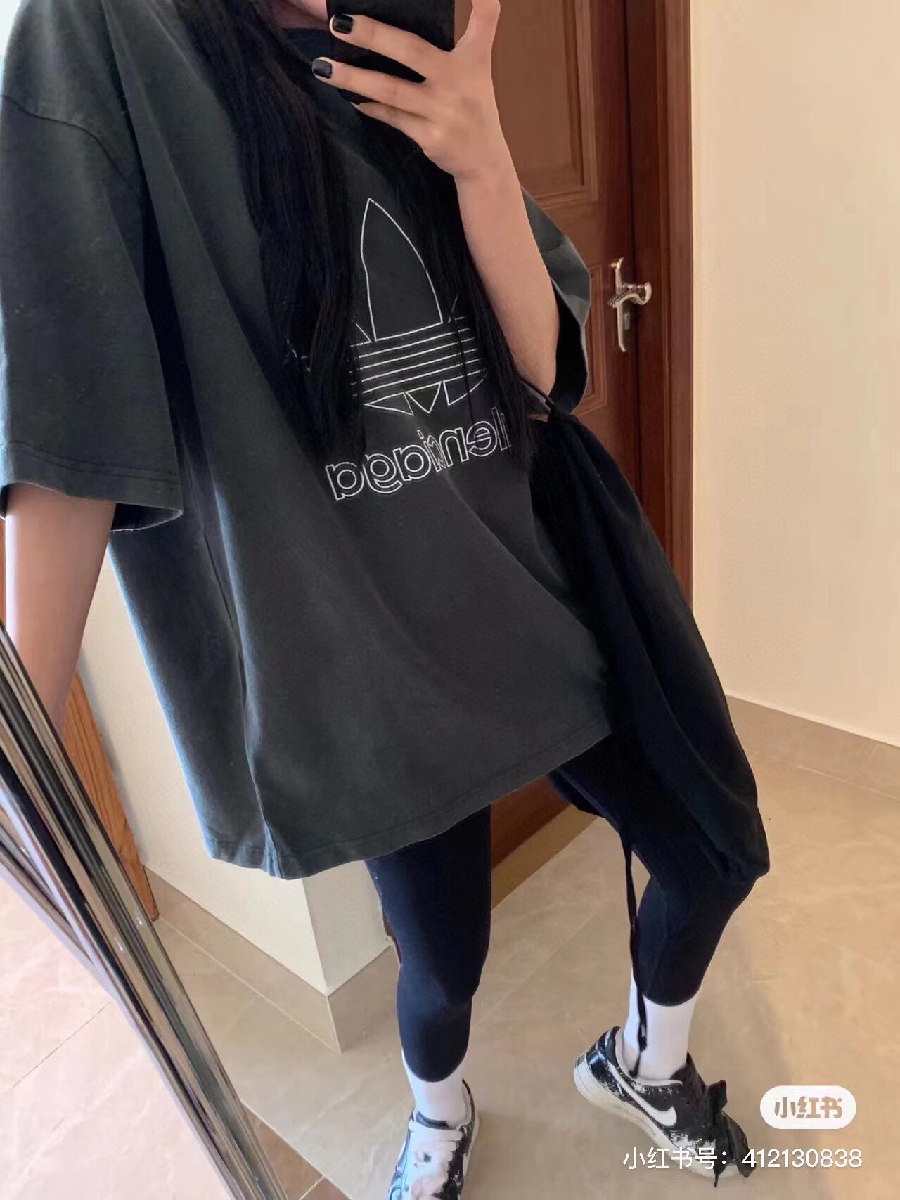 Balenciaga Adidas 23ss co-branded clover embroidered short sleeve upper body ef
