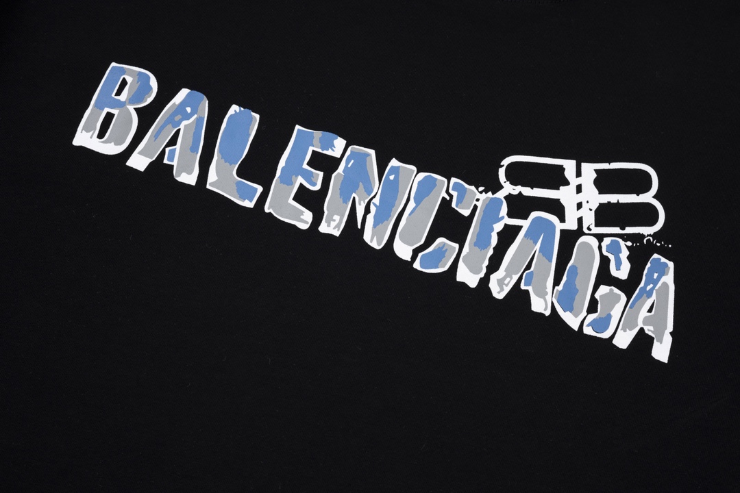 170 Balenciga/巴黎世家2023SS 立体印花LOGO T恤