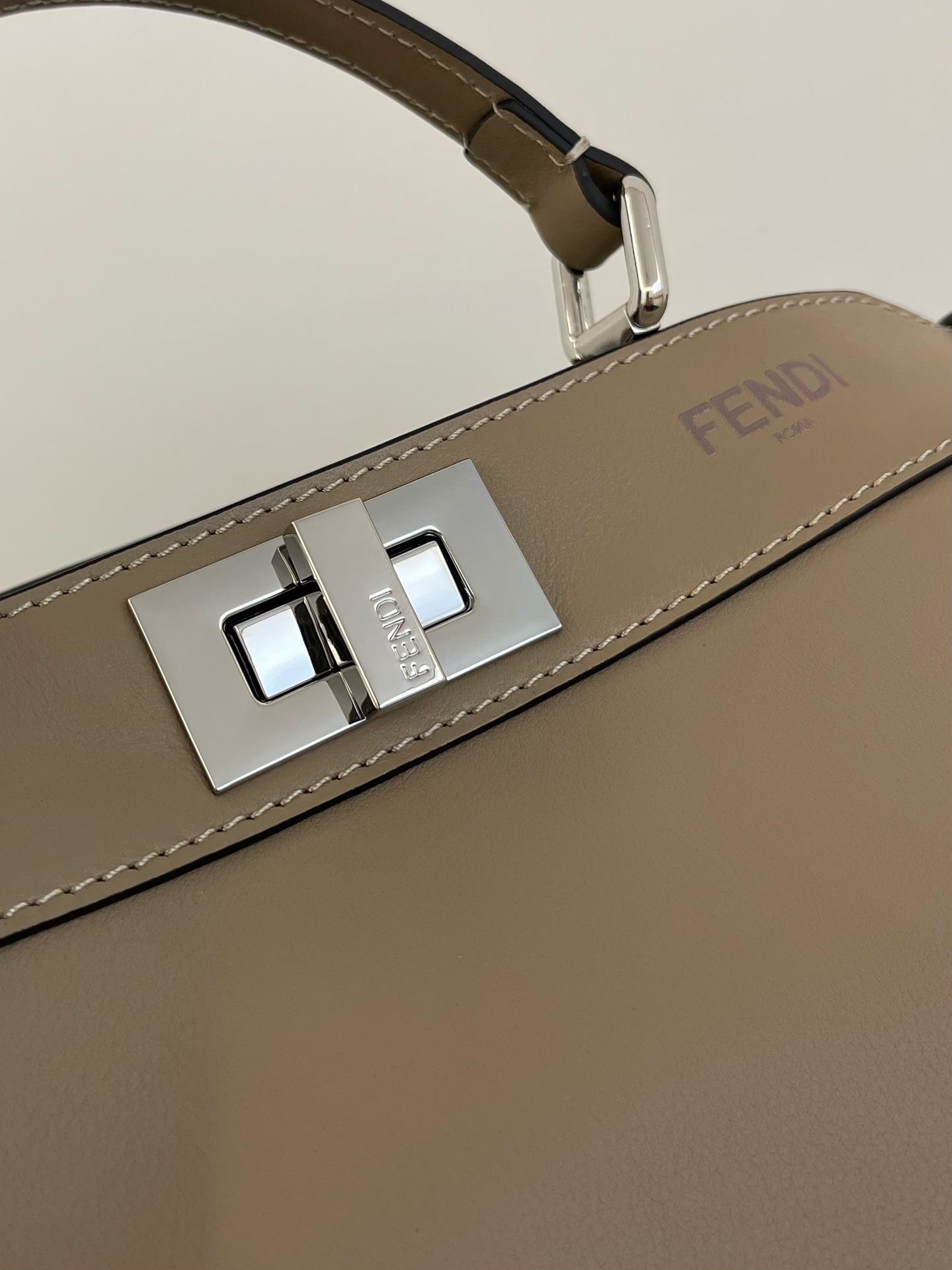 Fendi Peekaboo Iconic Mini Leather Top Handle Bag - Dove Gray 4 i1684745354 2703 2