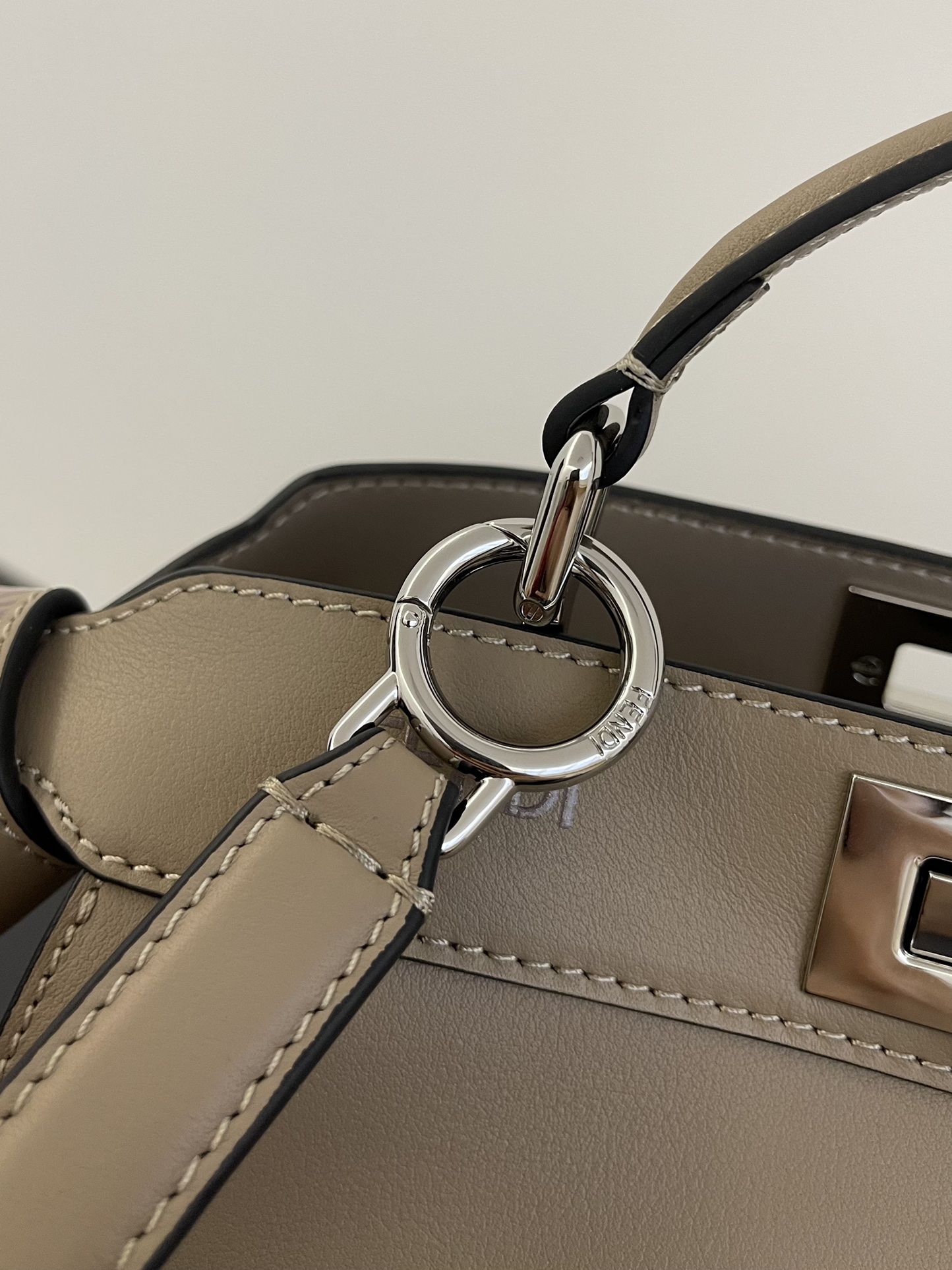 Fendi Peekaboo Iconic Mini Leather Top Handle Bag - Dove Gray 6 i1684745389 9729 0