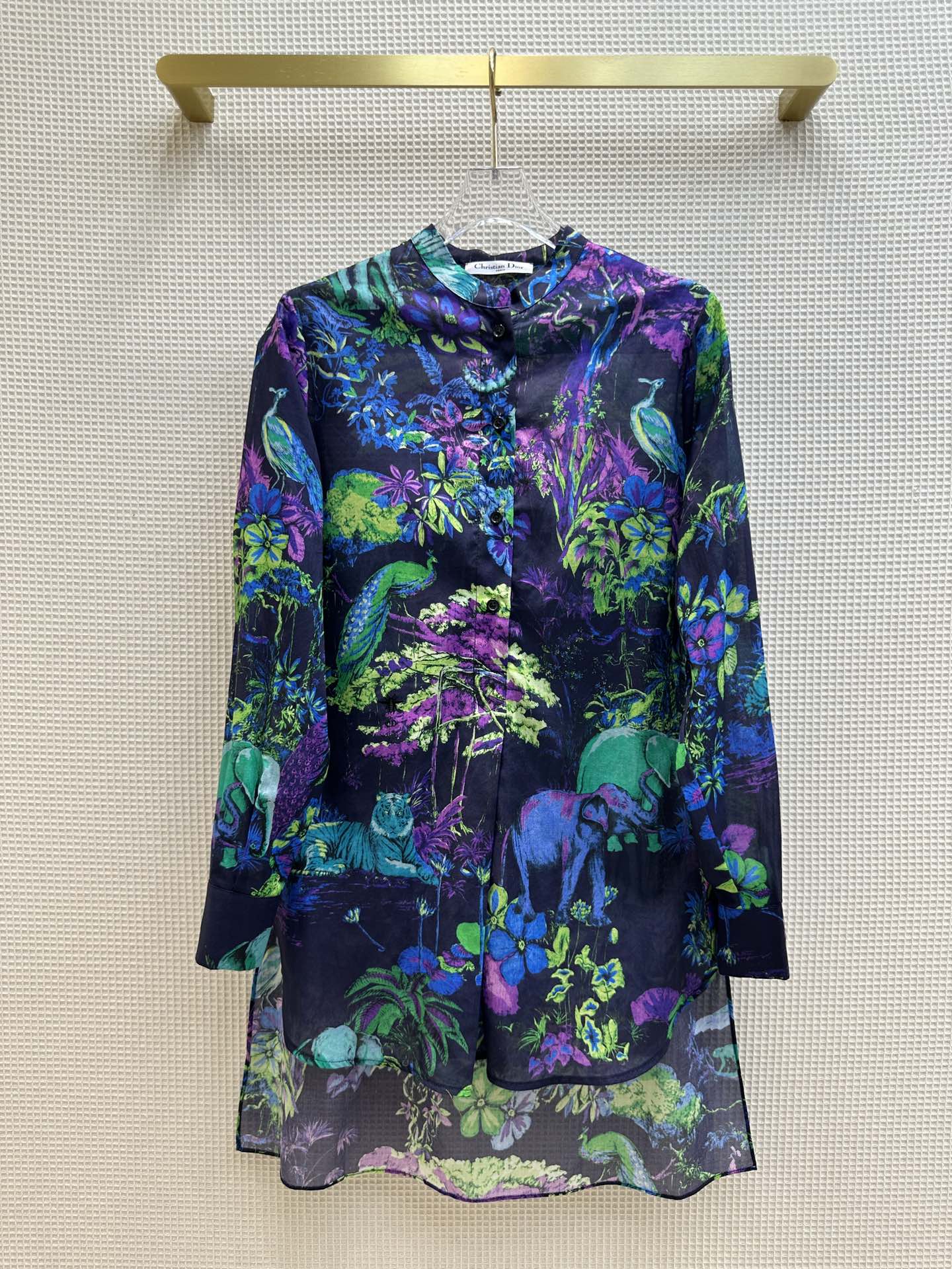 Dior Clothing Shirts & Blouses Purple Embroidery Cotton Fall Collection Long Sleeve