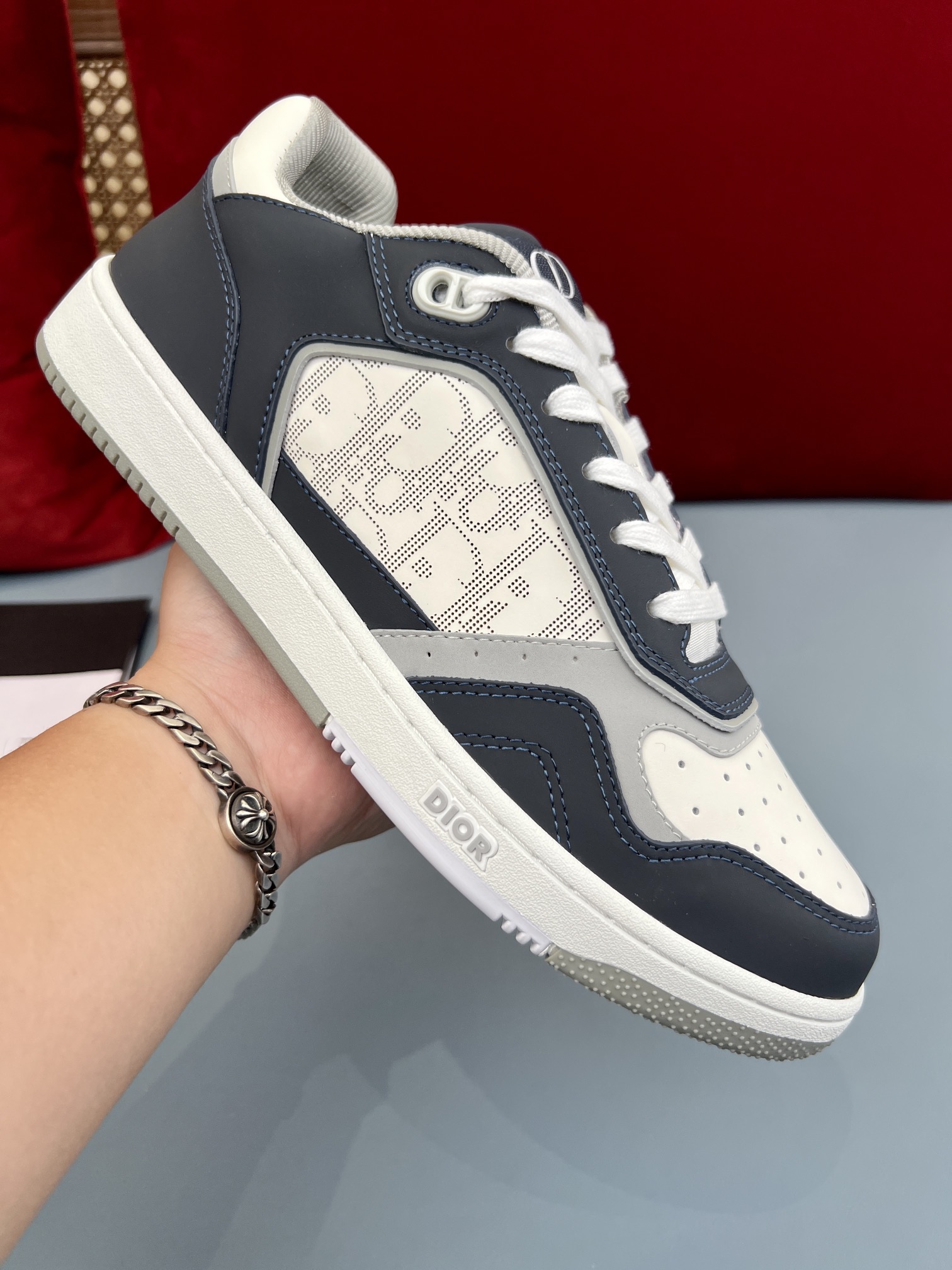 情侣款 蓝白👫出厂价、Dior 迪奥B27最新款板鞋运动鞋 9