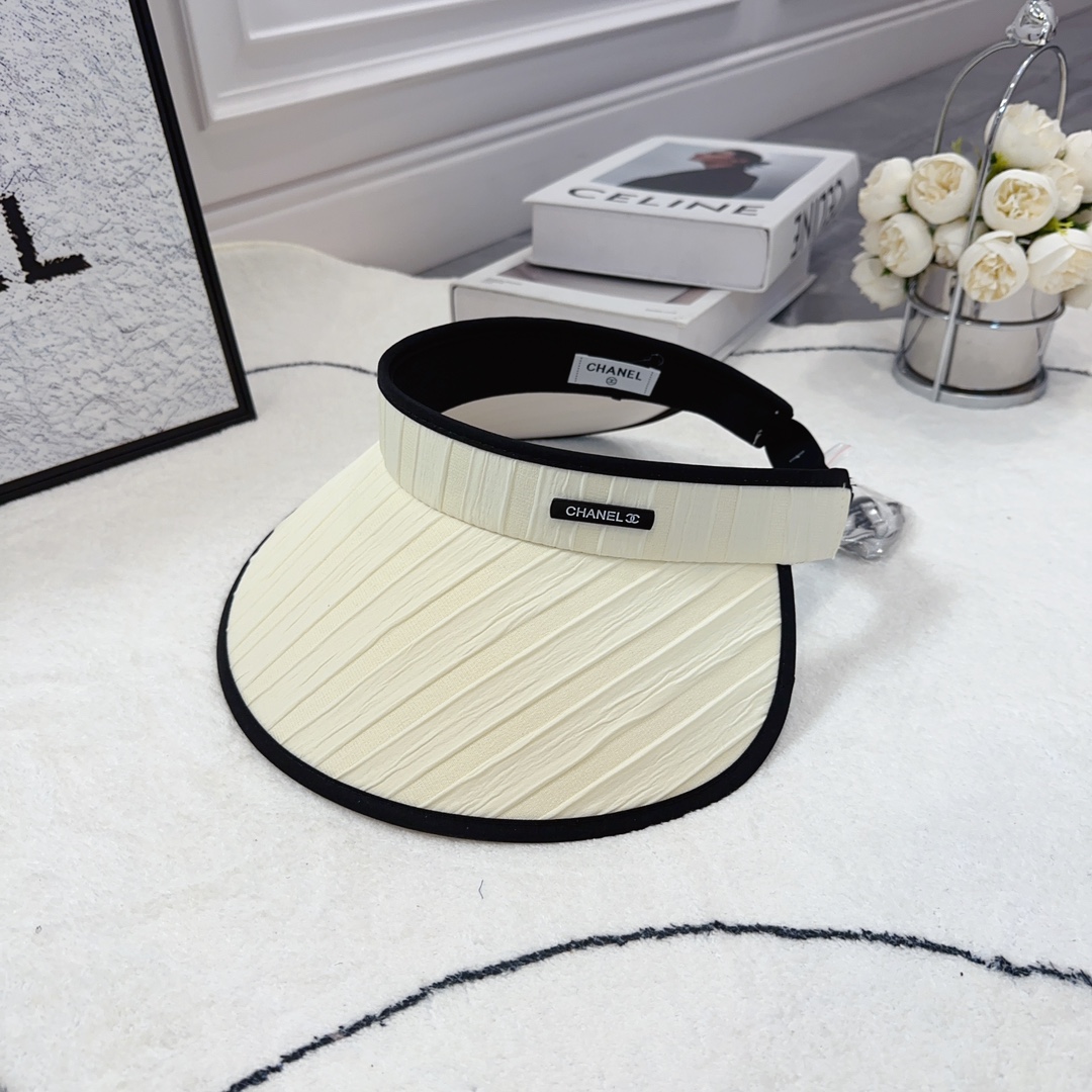 [Chanel Hats]Chanel Chanel new summer sun protection empty top hat Widen the b