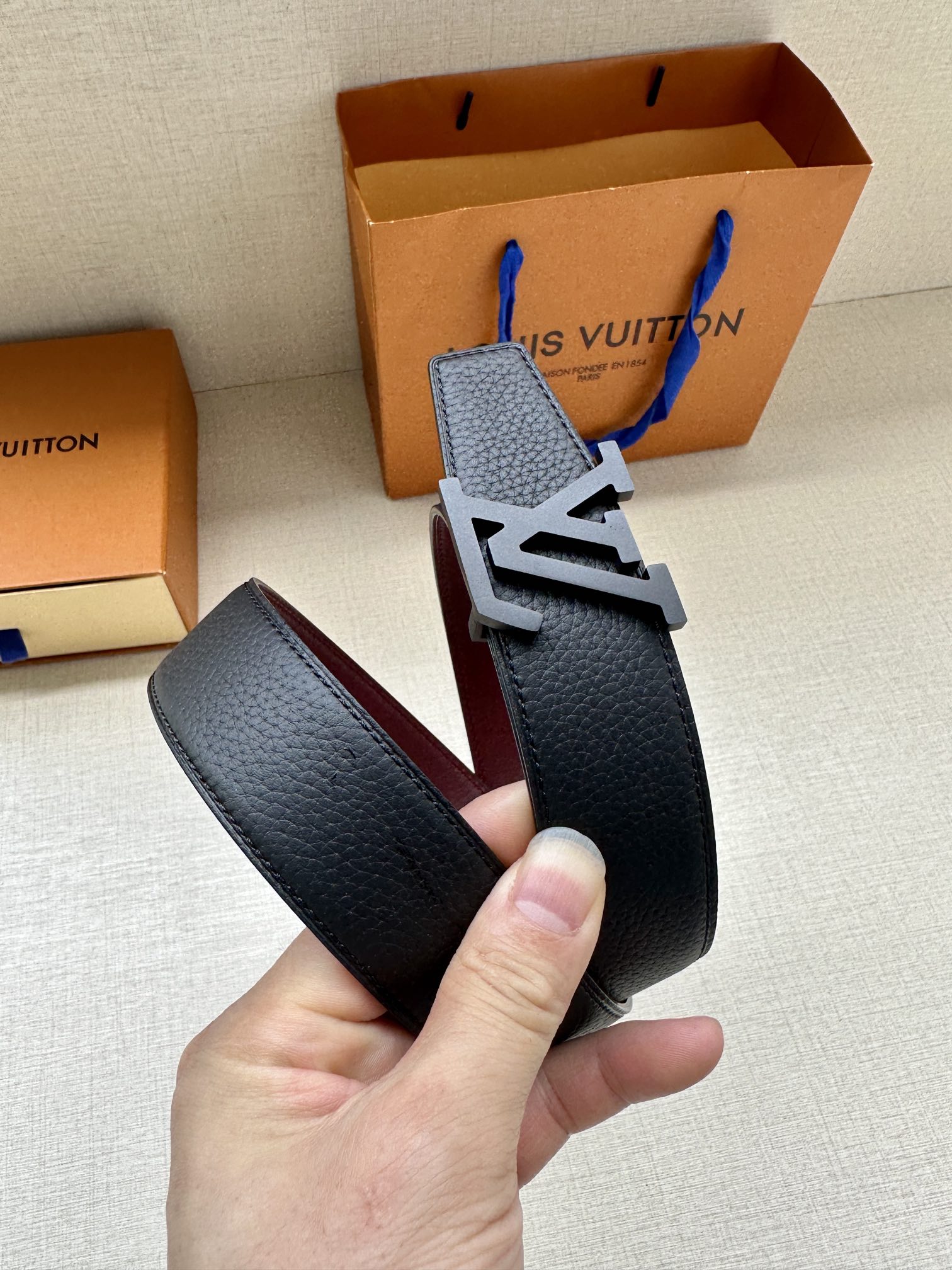 LVHeritage双面腰带3.4宽
