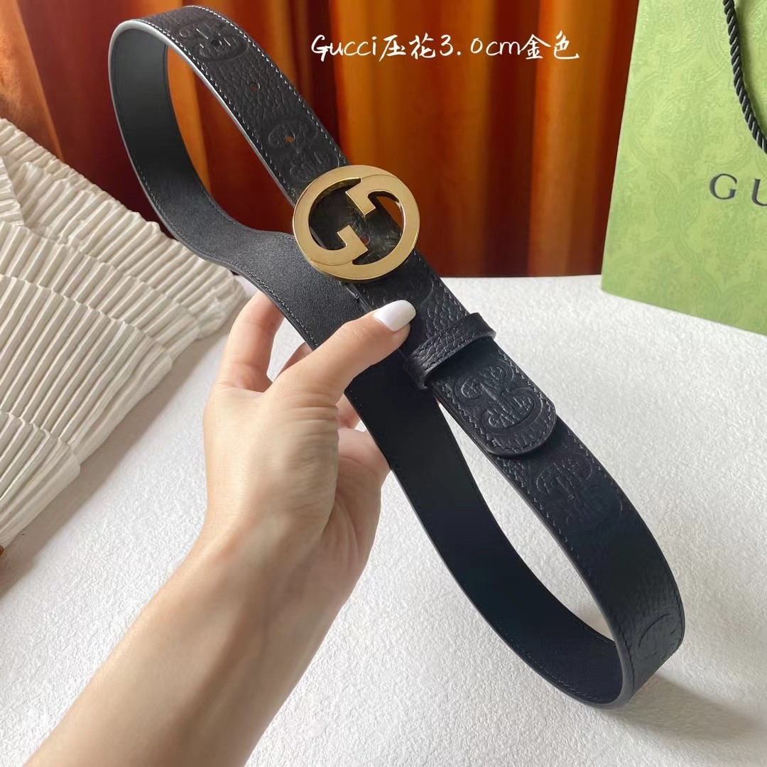 古奇3厘米宽这款腰带以GG皮革精心打