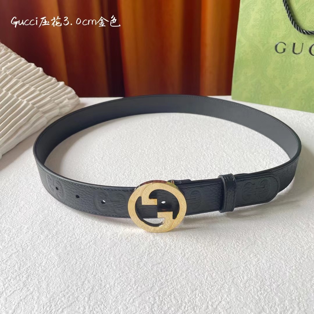 古奇3厘米宽这款腰带以GG皮革精心打