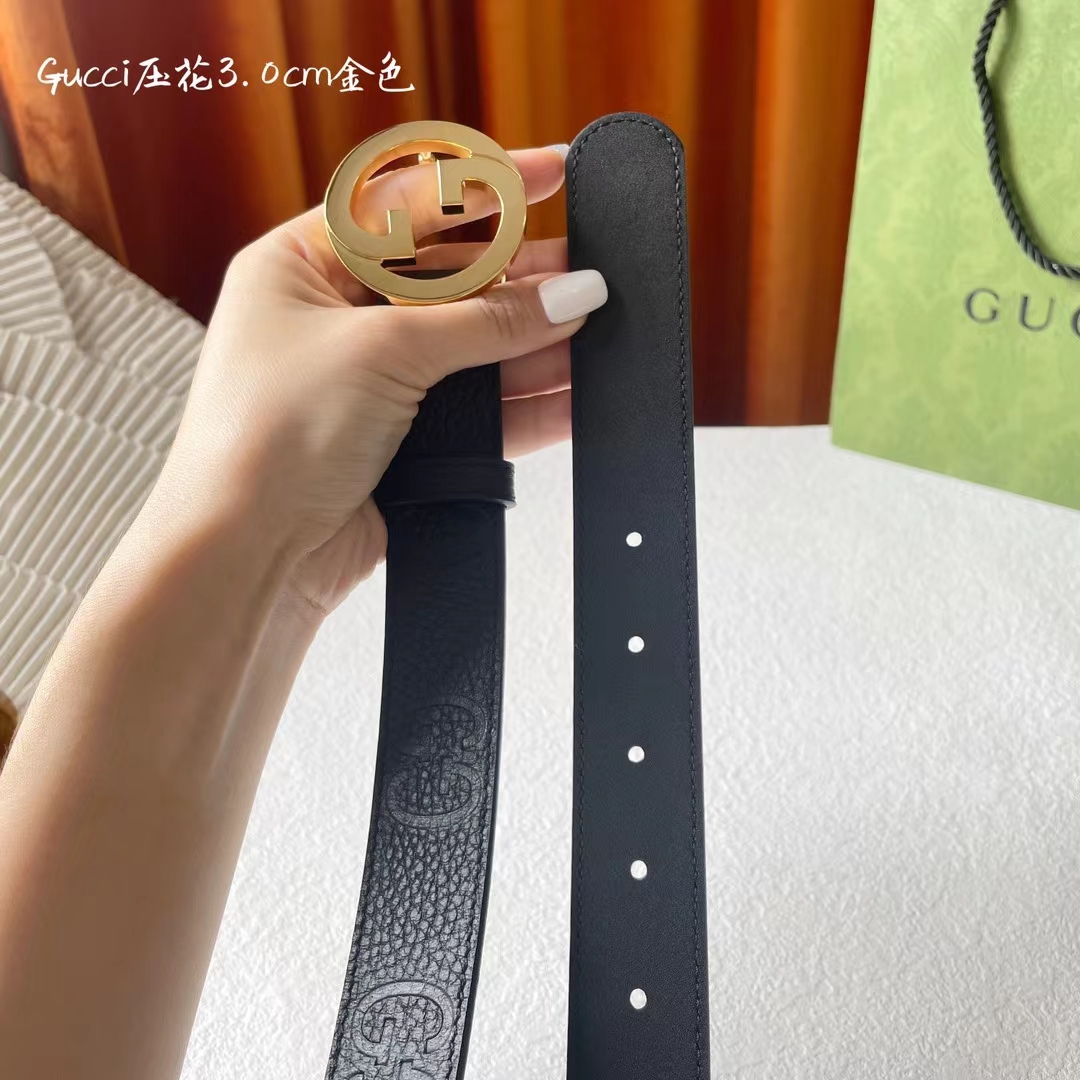 古奇3厘米宽这款腰带以GG皮革精心打