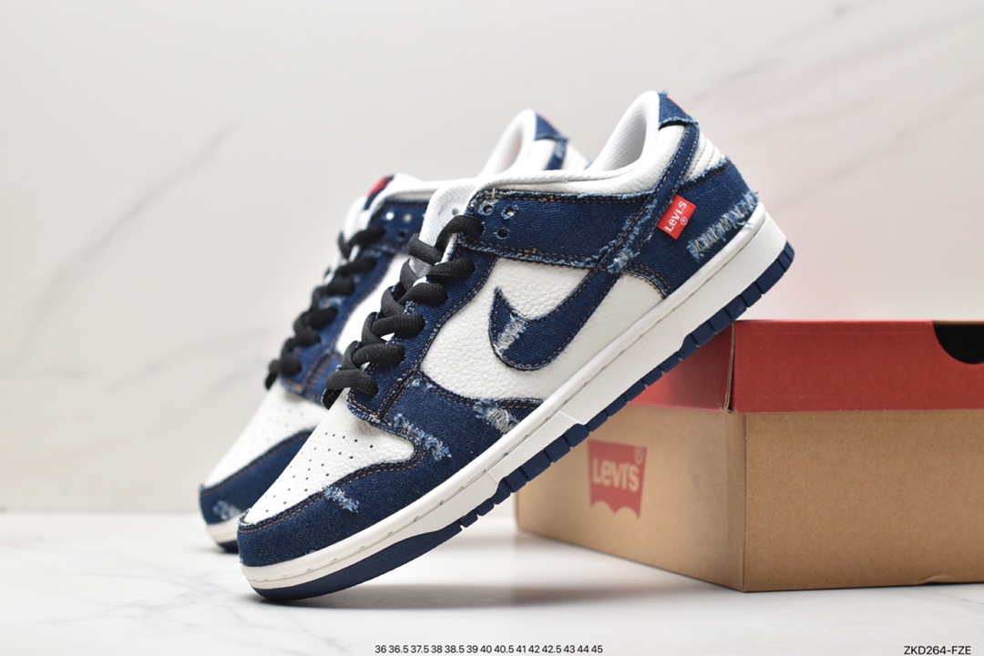 Levis co-branded Nike SB Dunk Low Levis denim ripped low-top casual sneakers LE0021-001