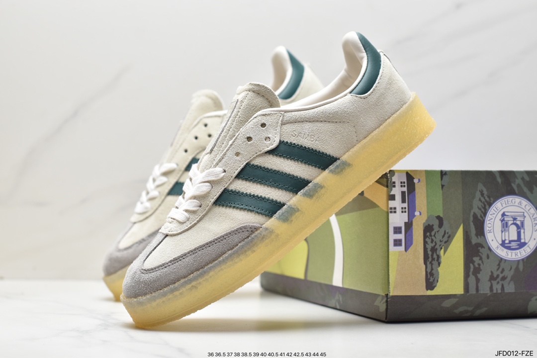 adidas SAMBA KITH CLARKS clover retro casual non-slip wear-resistant low-top sneakers ID7297