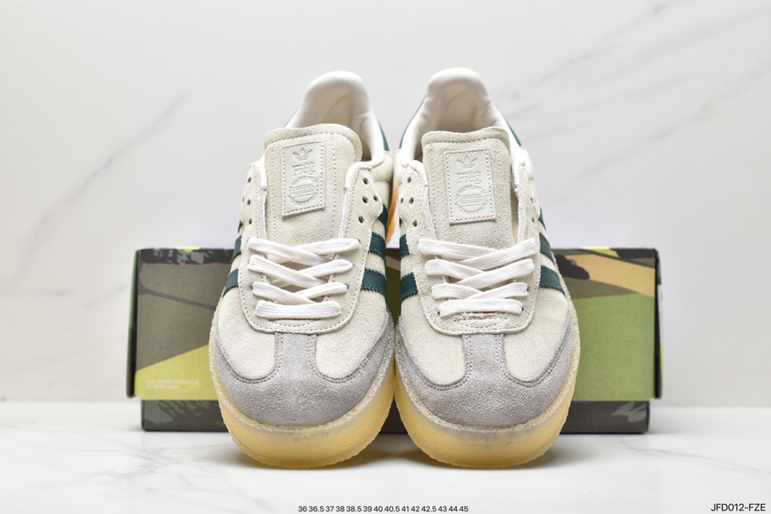 adidas SAMBA KITH CLARKS clover retro casual non-slip wear-resistant low-top sneakers ID7297