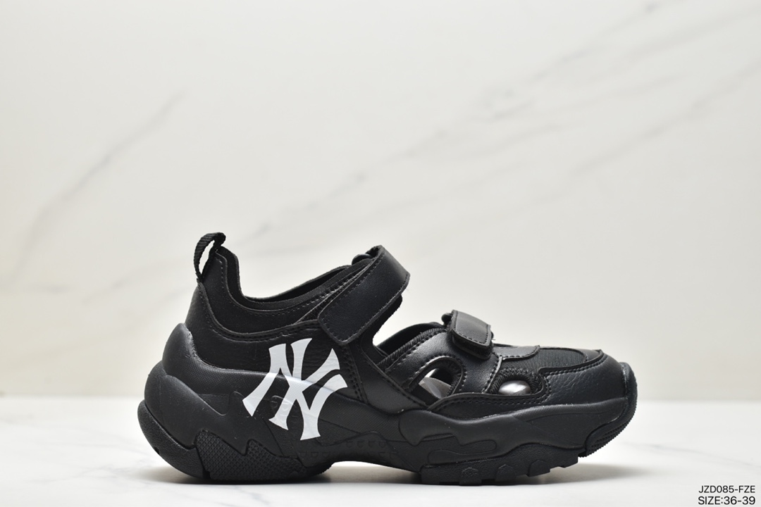 Korea Korea Limited Release NY American Football Yankees Limited x MLB Big Ball Chunky Mesh Thick-Soled Dad Jogging Shoes ”Mesh Ivory White Black NY Print” 3ASDCH133 (GP007C)