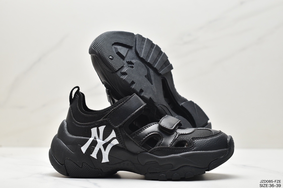 Korea Korea Limited Release NY American Football Yankees Limited x MLB Big Ball Chunky Mesh Thick-Soled Dad Jogging Shoes ”Mesh Ivory White Black NY Print” 3ASDCH133 (GP007C)