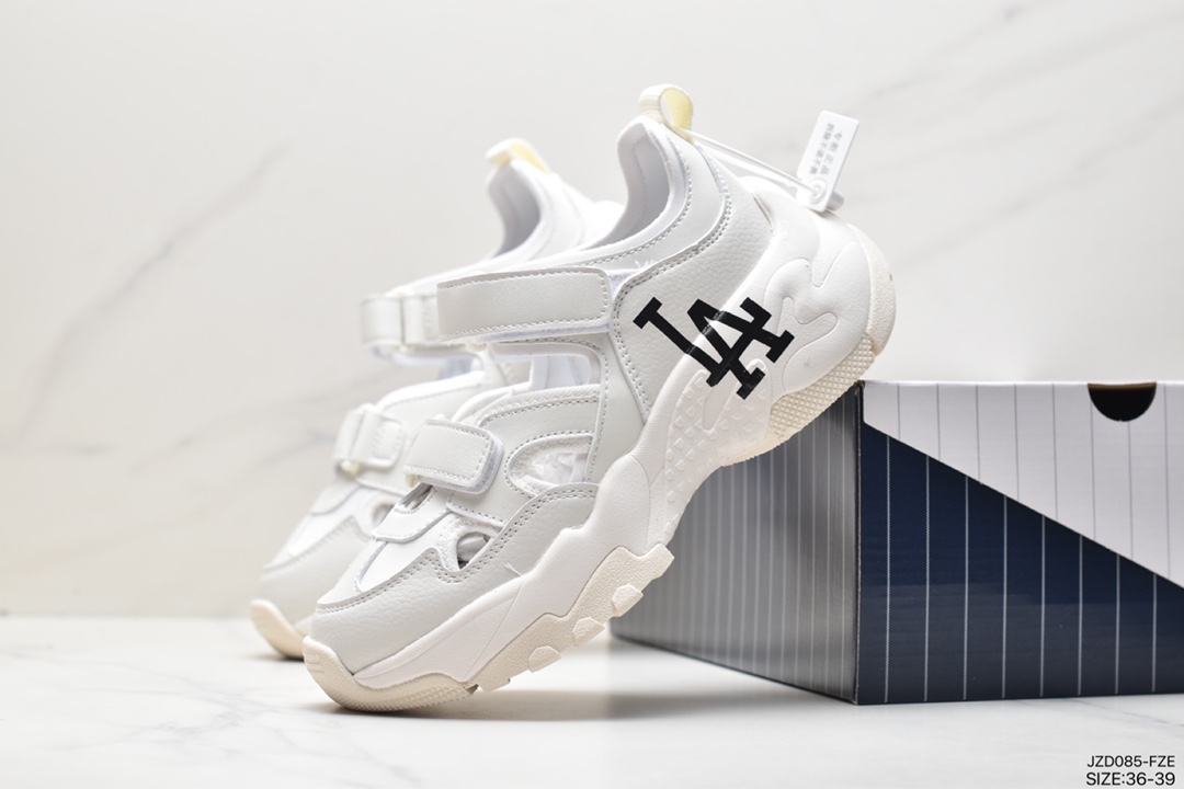 Korea Korea Limited Release NY American Football Yankees Limited x MLB Big Ball Chunky Mesh Thick-Soled Dad Jogging Shoes ”Mesh Ivory White Black NY Print” 3ASDCH133 (GP007C)